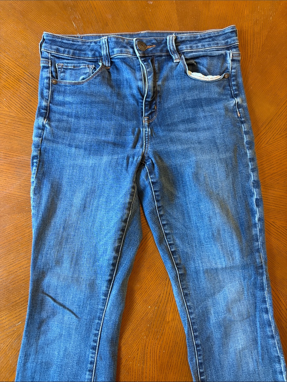 AE Hi rise skinny kick stretch denim jeans size 10 regular - Picture 5 of 12